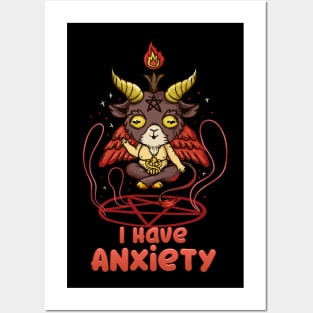 I have Anxiety - Creepy kawaii Baphomet T-Shirt Posters and Art